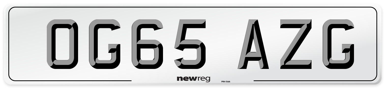 OG65 AZG Number Plate from New Reg